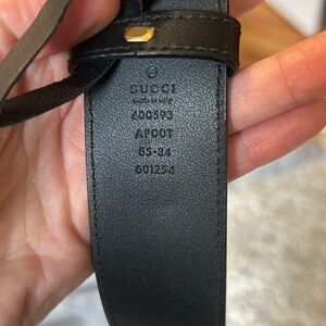 Real Black Leather Gucci Belt with big logo